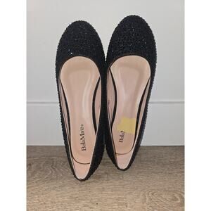 Bella Marie Women's Karmina-7 Rhinestone Mesh Ballerina Flat Size 8.5 Black